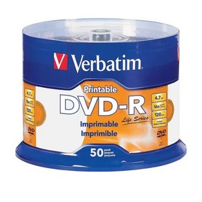 버바팀 DVD-R 4.7GB 프린터블 16X 공디스크 케이크 50p