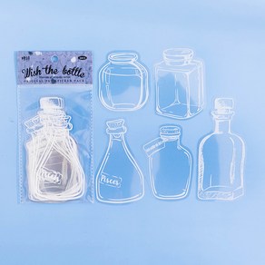 마다꾸미 다이어리 북마크 DIY 압화 꽃 책갈피 코팅지 5종 x 4p 세트 위시보틀, 1세트