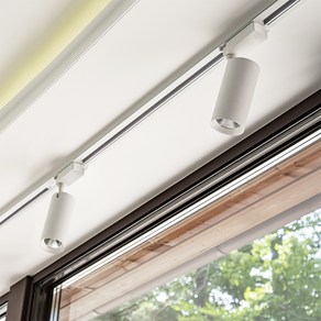 샛별하우스 LED 플리커프리 원통 COB 레일 조명 20W 주광색, 화이트, 1개
