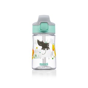 지그 미라클 트라이탄 키즈 워터 보틀, 정글 프렌드, 350ml, 1세트