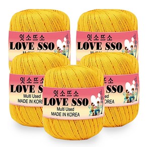 잇소뜨소 러브쏘 여름베이직 뜨개실 큰 80g 5p, 오렌지 글리터, 5개