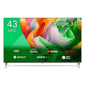 더함 4K UHD 스마트 120Hz 돌비 AI 구글 3 게이밍 TV, 109cm(43인치), UA431UHD M9X CHIQ CINEMA60 2024, 스탠드형, 고객직접설치