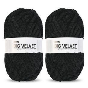 니뜨 빅벨벳 뜨개실 100g, 509 블랙, 2개