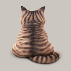 몬드스팟 푹신 고양이 뒷모습 등 인형 바디필로우 침실 거실 쿠션 RB20806, 브라운