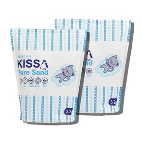 KISSA 퓨어 샌드 벤토나이트 고양이 모래, 3.2kg, 2개