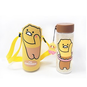 릴팡 카카오프렌즈 춘식이 펜던트 트라이탄보틀 가방 세트, 혼합색상, 500ml, 1세트