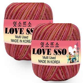 잇소뜨소 러브쏘 투톤 뜨개실 80g x 2p, 35 와인 + 핑크, 2개