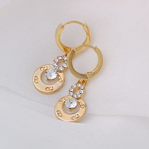 미니아트 여성용 14K gold pin 라운트리 원터치링 B1358