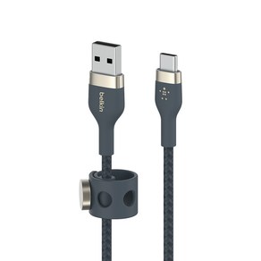 벨킨 프로 플렉스 USB A-C타입 고속 충전 케이블 CAB010bt1M, 블루, 1m, 1개