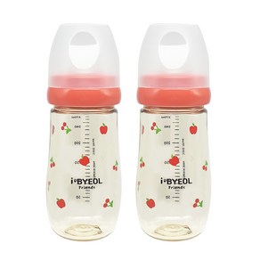 아이별프렌즈 아기 애플체리 PPSU 젖병 270ml 트윈팩, 레드, 2개