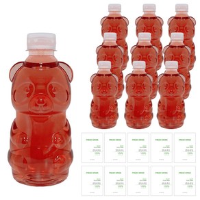 팬더 쥬스병 350ml x 10p + 방수라벨 스티커 10p 세트, 1세트