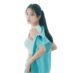 가발나라 여성용 미니핀 집게형 포니테일 부분가발 아이롱 C컬 펌 45cm, 다크블랙, 1개