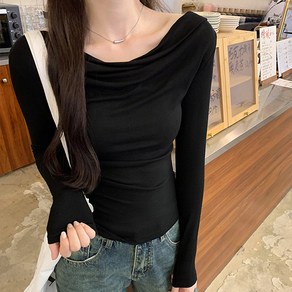 루나걸 여성용 숄더넥 티셔츠 L24WT092707