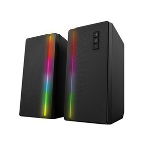 디알고 2채널 게이밍 블루투스 RGB 컴퓨터 스피커, BT-RGB2CH, 블랙