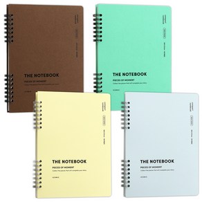 아이코닉 컴팩트 A5 스프링 모눈 노트 4종 세트, POWDER BLUE, LEMON YELLOW, EMERALD GREEN, CHOCO BROWN, 1세트