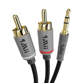 원미 프리미엄 3.5mm to 2 RCA 오디오 케이블 1m, 혼합색상, CB103