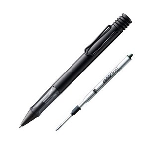 LAMY 알스타 볼펜 1.0mm + M16F 검정 볼펜리필심 0.8mm 세트, 볼펜(블랙), 케이스(랜덤발송), 1세트