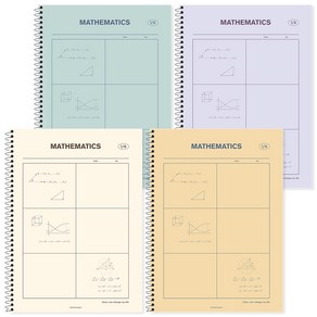 포포팬시 3000 6분할 수학연습장, 아이보리, 옐로우, 민트, 퍼플, 1세트