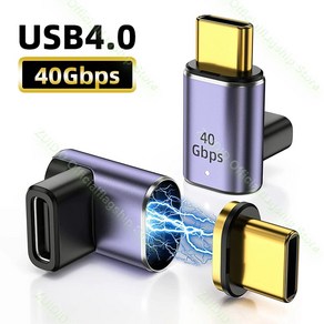 팔꿈치 USB4.0 thundebolt 3 40Gbps 마그네틱 어댑터 USB c-c 100W 고속 충전 자석 변환기 케이블 8K @ 60Hz USB c타입 어댑터, 6.2Pcs Gold Plugs  Othe, 1개