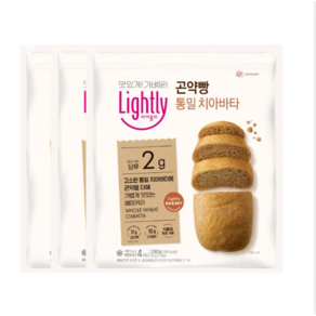 라이틀리 곤약빵 통밀치아바타 240g(60g4입) x3개, 라이틀리 곤약빵 통밀치아바타 240g 60g4입 x3개, 3개, 240g