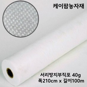 케이팜 40g 폭210cm 길이100m 서리방지부직포 못자리 냉해방지 마늘부직포 월동 한랭사 한냉사 병충해방지 겨울작물, 1개