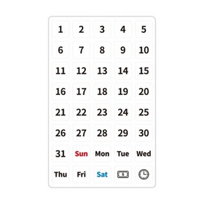 설래임 마그피아 달력날자 숫자자석 요일 날짜 일자 고무자석, 검정, 1개