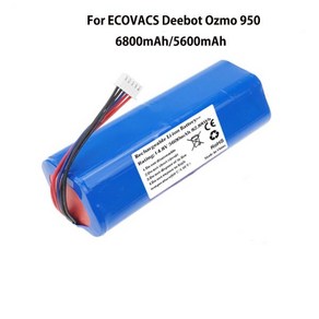 로봇 진공 청소기 스위퍼 교체 배터리 Ecovacs Deebot X1 Ozmo T5 T8 T9 950 DX9G DX93 DX96 DLX1154 6800mAh 144V, 1) 5600mAh, 1) 5600mAh