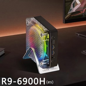 [ XC샵 ] RUIYI 게이밍 미니 PC R9-6900H/6800H/7640HES 가정용 mini PC 베어본 오피스 데스크탑 듀얼에어팬 RGB램프