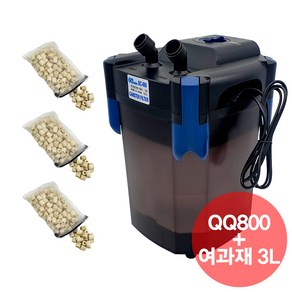 QQ아쿠아 외부여과기 QQ800 BC800 + 팝콘 링 여과재 3리터 풀세트 가성비 갑 오브 갑, 1개