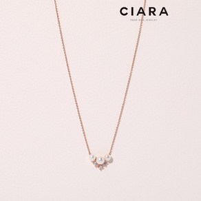 CIARA 14K Padova 쓰리 진주포인트 심플 목걸이(GoldPlated)