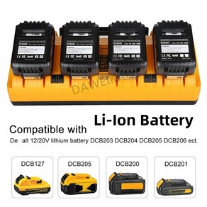 디월트배터리 호환 Dewalt 리튬 이온 배터리 충전기 DCB203 DC B204 DCB205 DCB206 DCB118 DCB1418 DCB140 DCB183 DCB200 144V 18V 20V, 6)1 1K chage, 1개