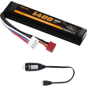 1400mAh 에어소프트 배터리 11.1V 리포 디언트 플러그 30C 높은 방전율 충전식 모델 건용 3S, Deans T Plug, 1개