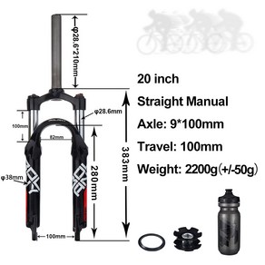 Bolany 접이식 자전거 서스펜션 포크 디스크 브레이크 BMX 어린이 스프링 퀵 릴리스 9*100mm 액세서리, 01 20 Inch sping fok