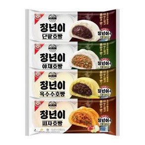 빵공장 직송 롯데베이커리 기린 호빵 4입) 4종 총4봉, 1세트