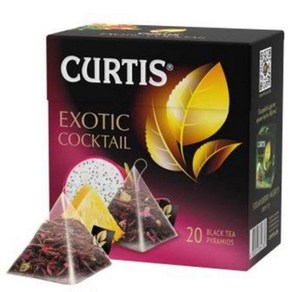 CURTIS Black Tea Exotic Cocktail (20 Tea Pyamid Sachets) w CURTIS 홍차 이국적인 칵테일(20개의 차 피라미드 향낭)과 과일 믹, 1개, 120.96g