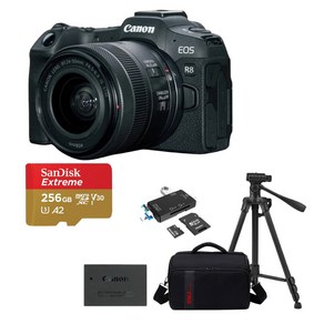 캐논정품 EOS R8+24-50mm Kit+256G+배터리+삼각대+가방외 1인미디어 패키지, EOS R8+24-50mm Kit