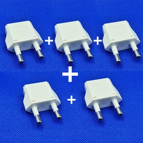 EU 플러그 US 플러그 중국 플러그 돼지코 젠더 110 to 220v 멀티 변환 어댑터 국내용, 플러그젠더_화이트, 5개