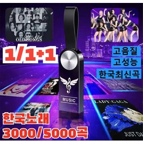 1+1/2+2 한국노래 차량용 고음질 usb 업그레이드 고품질 차량탑재고품질 음악 USB, x1세트만, 64GB=5000 곡