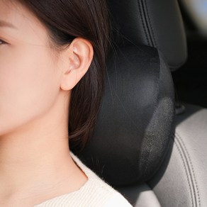 [라네토] 차량용 메모리폼 목쿠션, 블랙, 1개