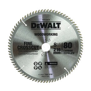 [디월트]원형톱날 목재 216mm 9인치 80T DWA30016, 1개