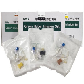 그린 케모포트니들 중심정맥관 Geen HUBER INFUSION SET With Y-Injection Site 19G/20G/22G, 20G, 1개