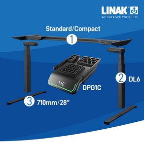 디포코 높이조절 리낙B 3STEP 듀얼모터 모션데스크 DIY 책상프레임, 리낙B DIY 스탠다드