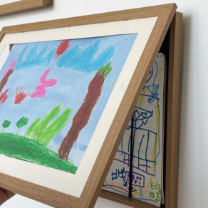 심플팩토리 아이그림 보관 액자 A4 150장 8절 키핑 액자, 우드, 1개