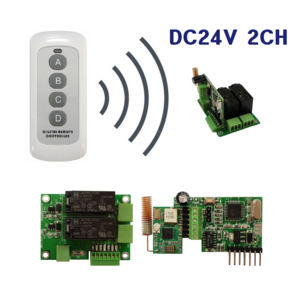 BY62 장거리 송수신 국내 KC인증 무선 리모컨 DC24V 2채널 릴레이 접점타입 각종 ON/OFF 모터제어, 1개