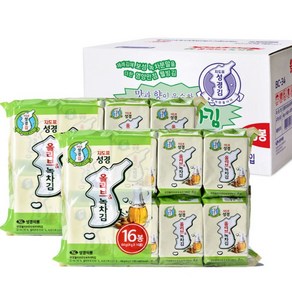 지도표 성경김 올리브 녹차 식탁김 16단 4g (16봉 x 8개) 128봉 한박스, 128개