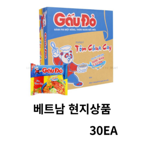 베트남 Gau Do 붉은곰 라면 매운맛 Gau Do Chua Cay, 30개