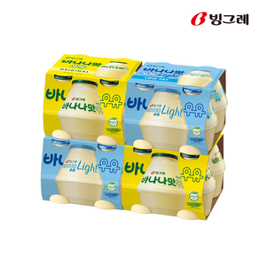 빙그레 바나나맛우유 딸기맛우유 바나나라이트 240ml X 16개입 간식 선물 생일 화이트데이 학교 생일파티, 바나나맛우유 8개입+바나나라이트 8개입