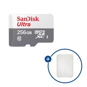 샌디스크 마이크로SD카드 울트라 SDSQUNR-256GB + SD카드 케이스, 1개, 256GB