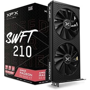 XFX Speedste SWFT319 Radeon™ RX 6800 코어 게이밍 그래픽 카드16GB GDDR6 AMD RDNA™ 2 RX68XLAQFD9, RX 6650 XT, 1개