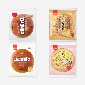 삼립 간식 빵 총8개 통 단팥빵 2개 카스타드 소보루 2개 정통 크림빵 2개 보름달 2개, 1개